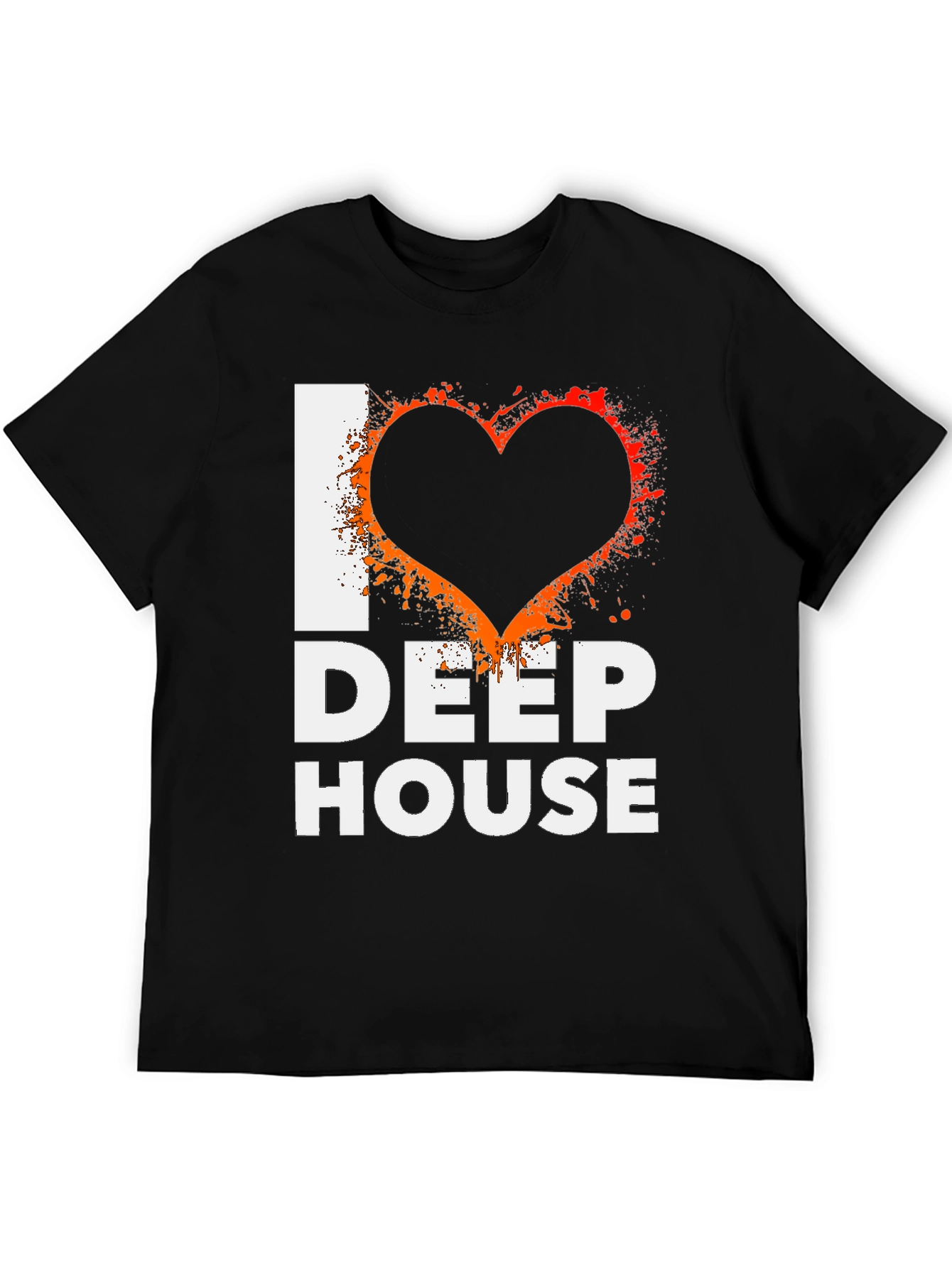 I Love Deep House Black Graphic Tee