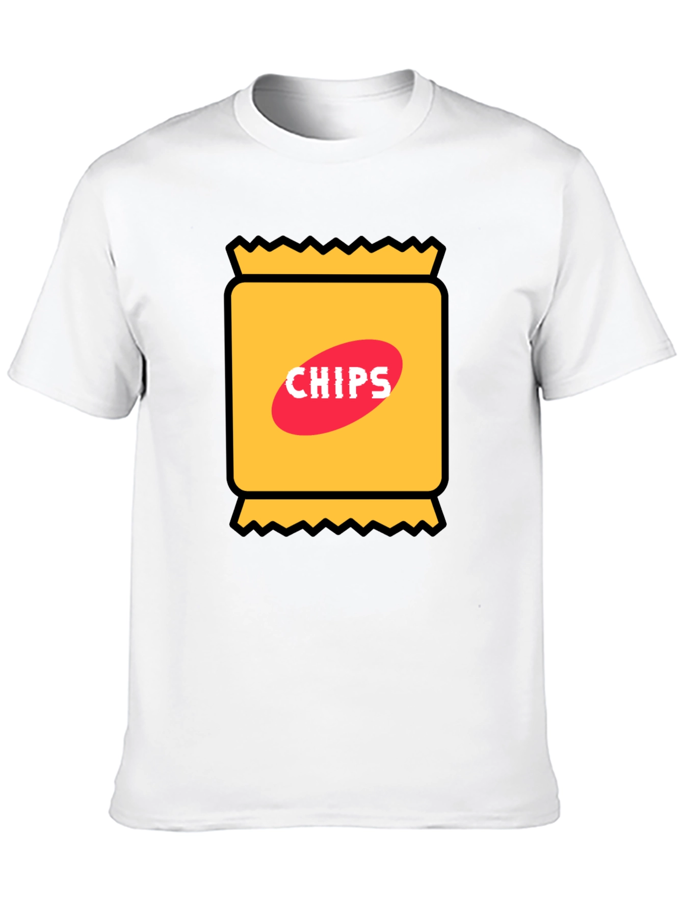 Funny Chips Graphic Black T-Shirt