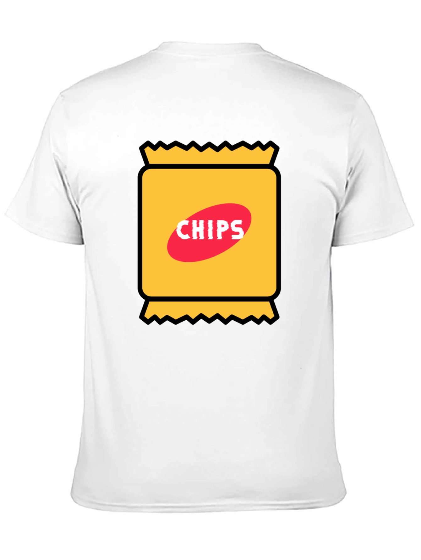 Funny Chips Graphic Black T-Shirt
