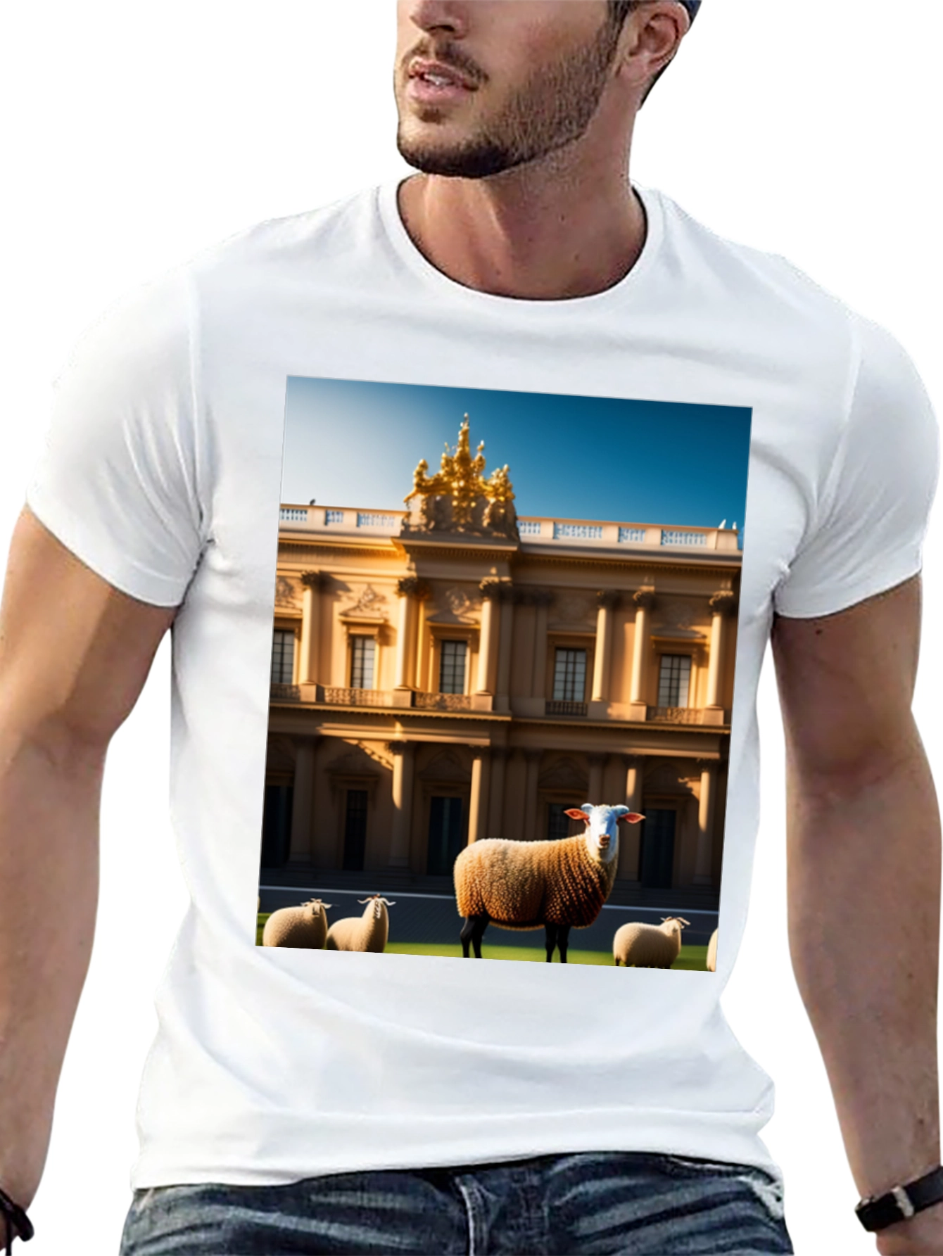 Sheep and Mansion Graphic Tee