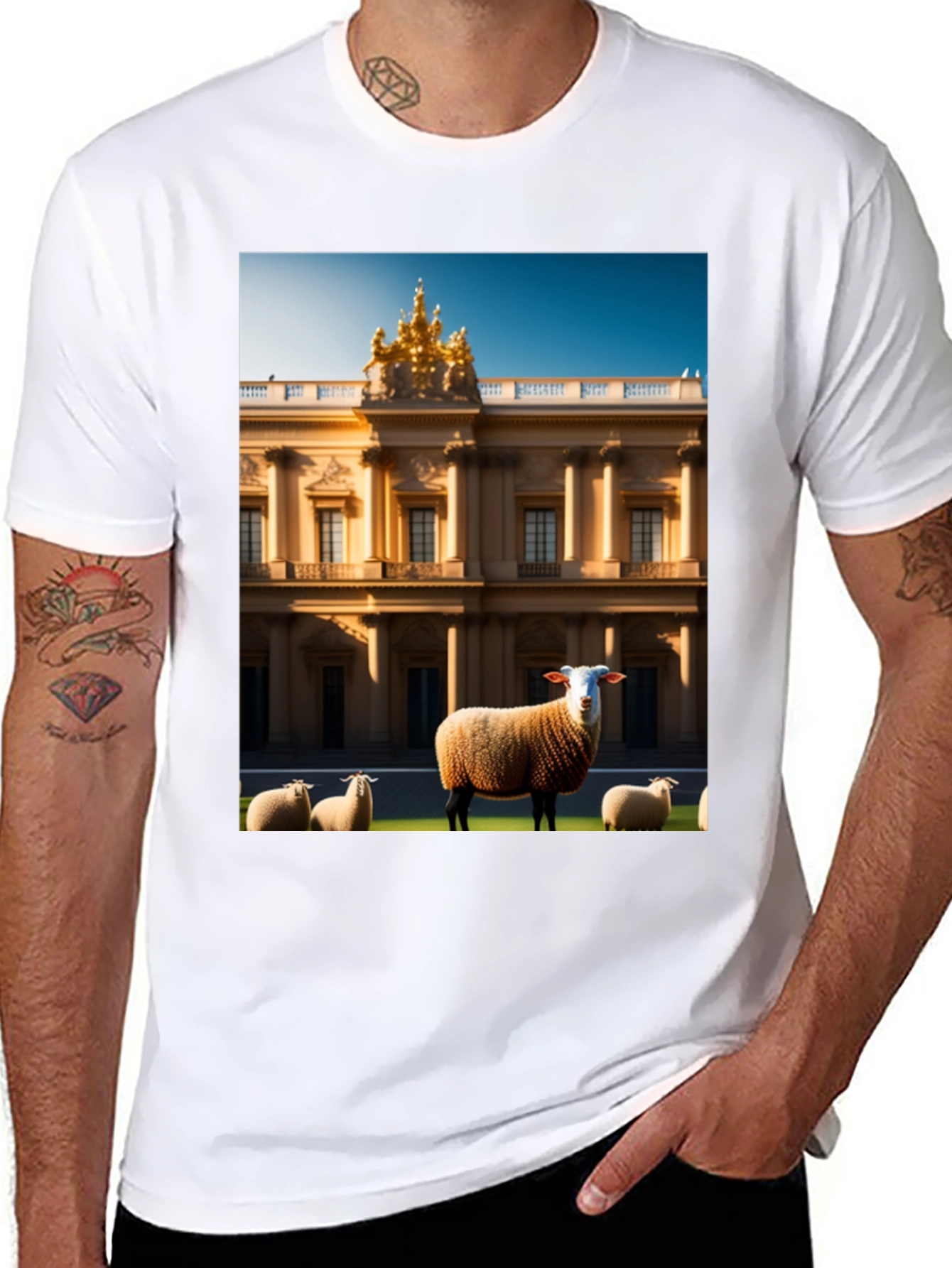 Sheep and Mansion Graphic Tee