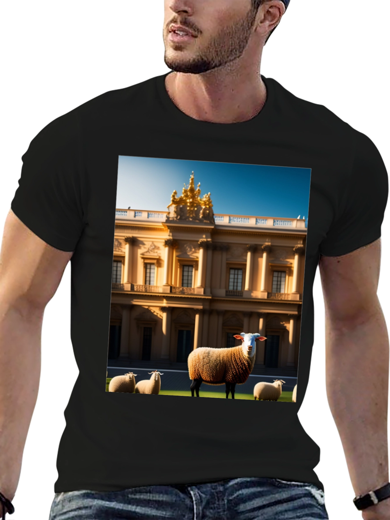 Sheep and Mansion Graphic Tee