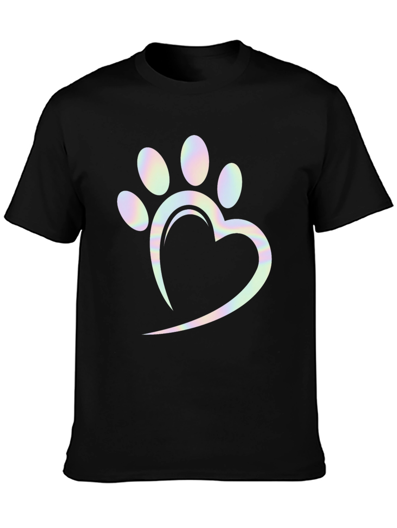 Paw Print Heart Graphic Tee - Trendy Casual Shirt