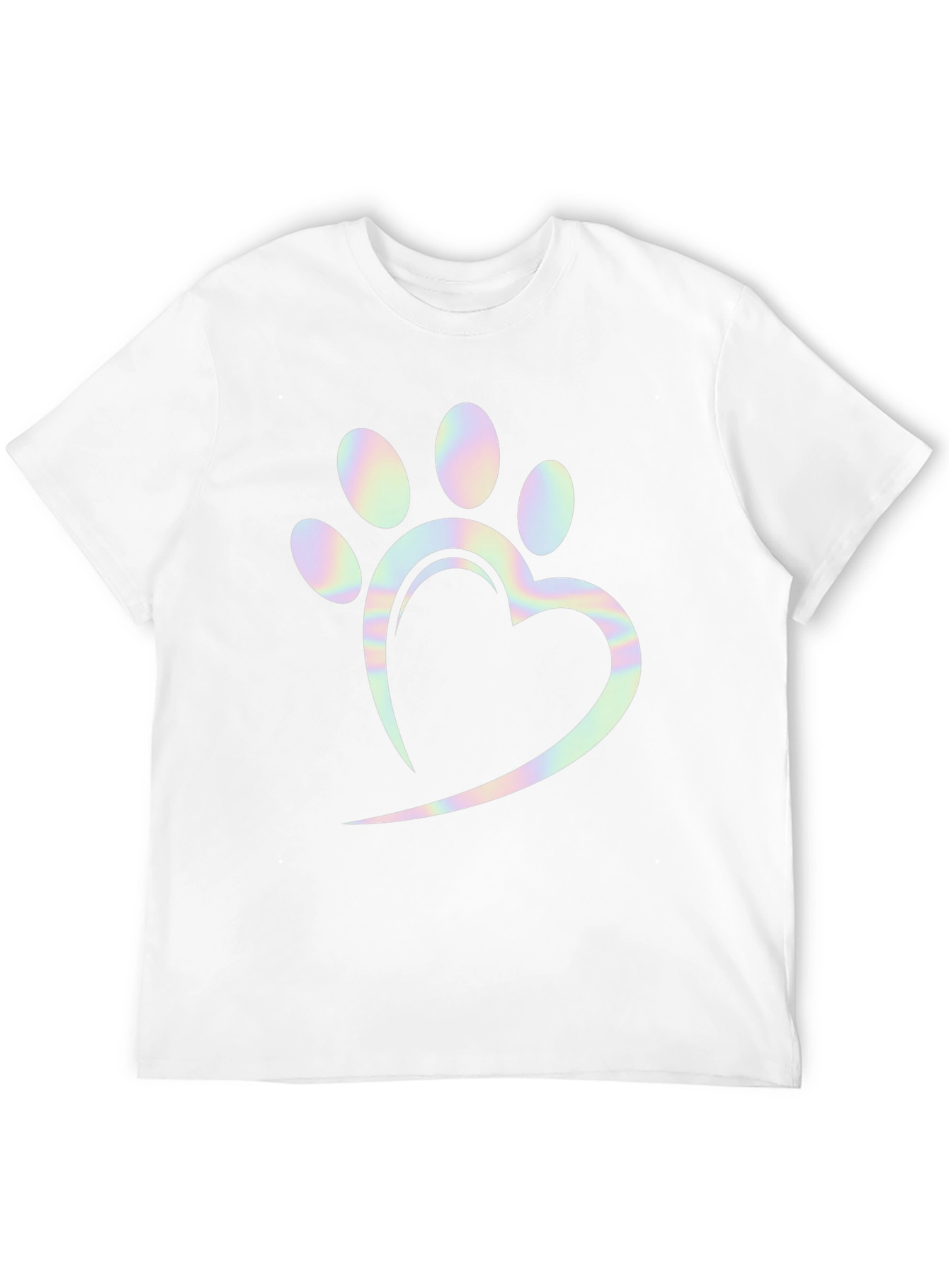 Paw Print Heart Graphic Tee - Trendy Casual Shirt