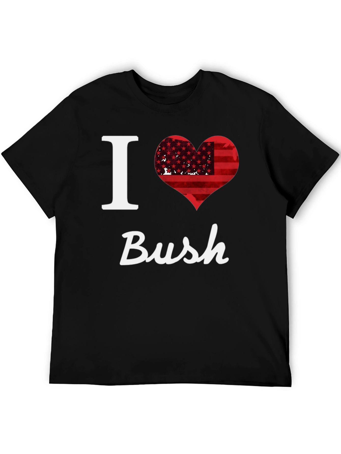 I Heart Bush T-Shirt: Patriotic American Flag Design