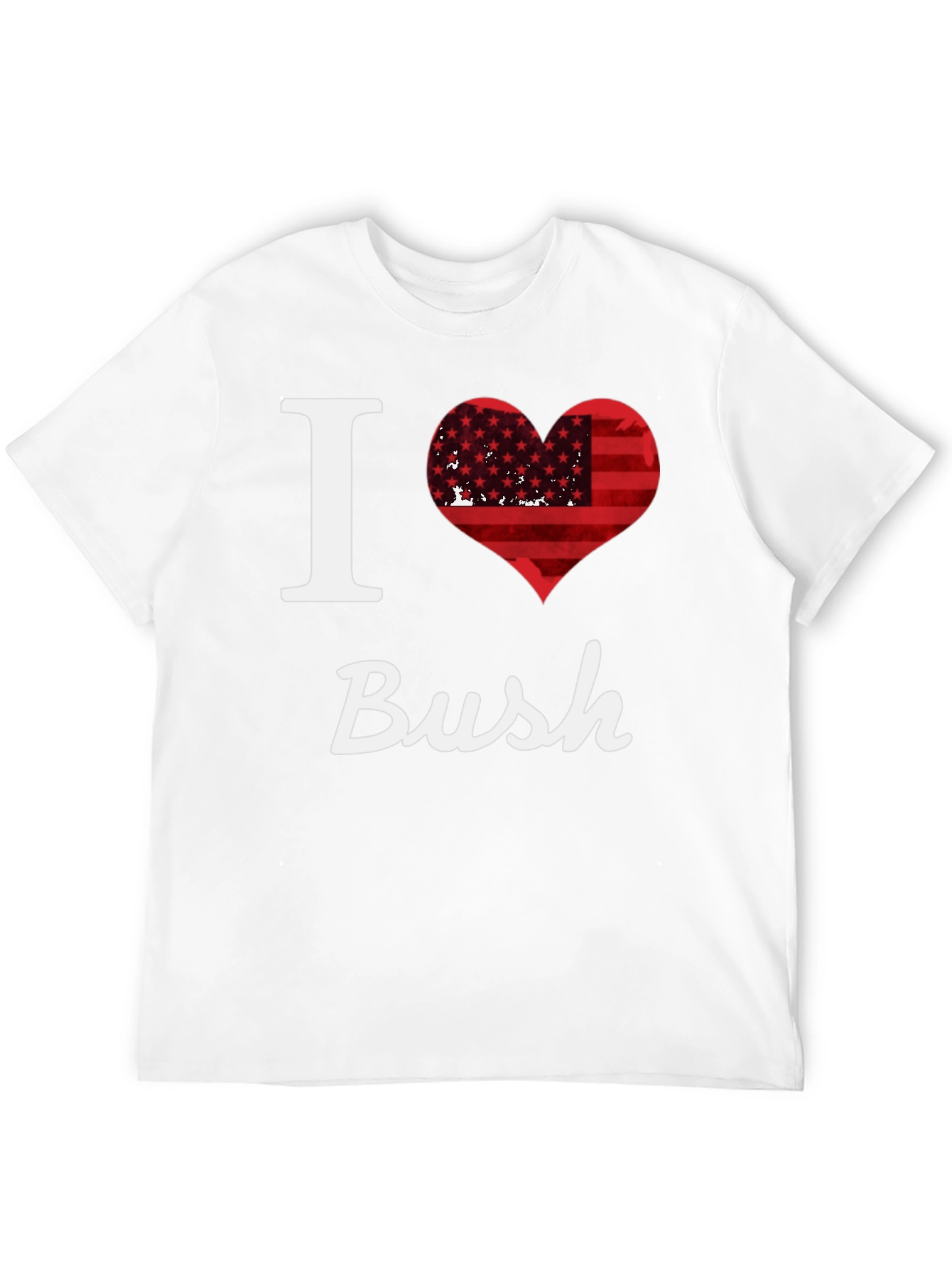 I Heart Bush T-Shirt: Patriotic American Flag Design