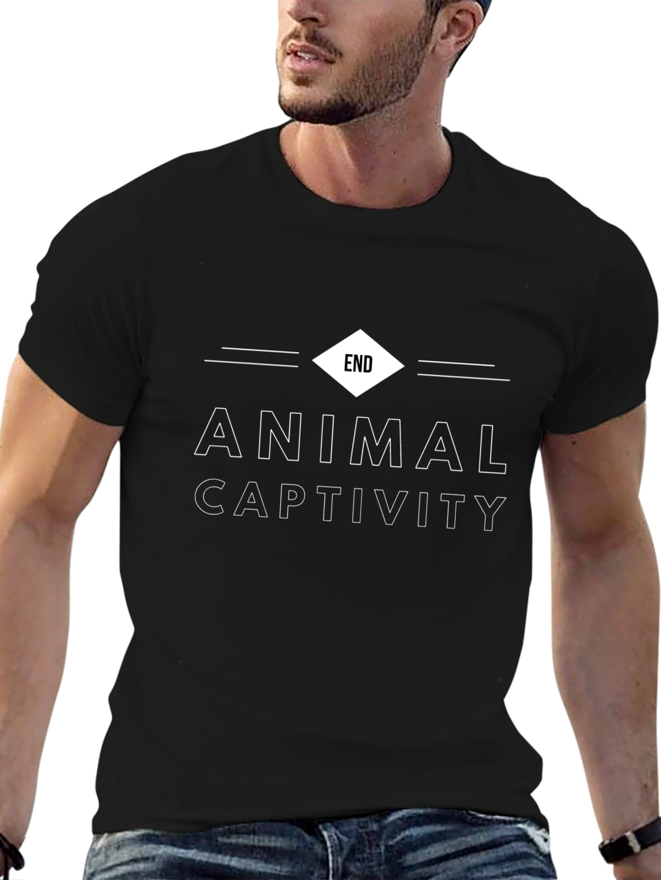 End Animal Captivity Black T-Shirt