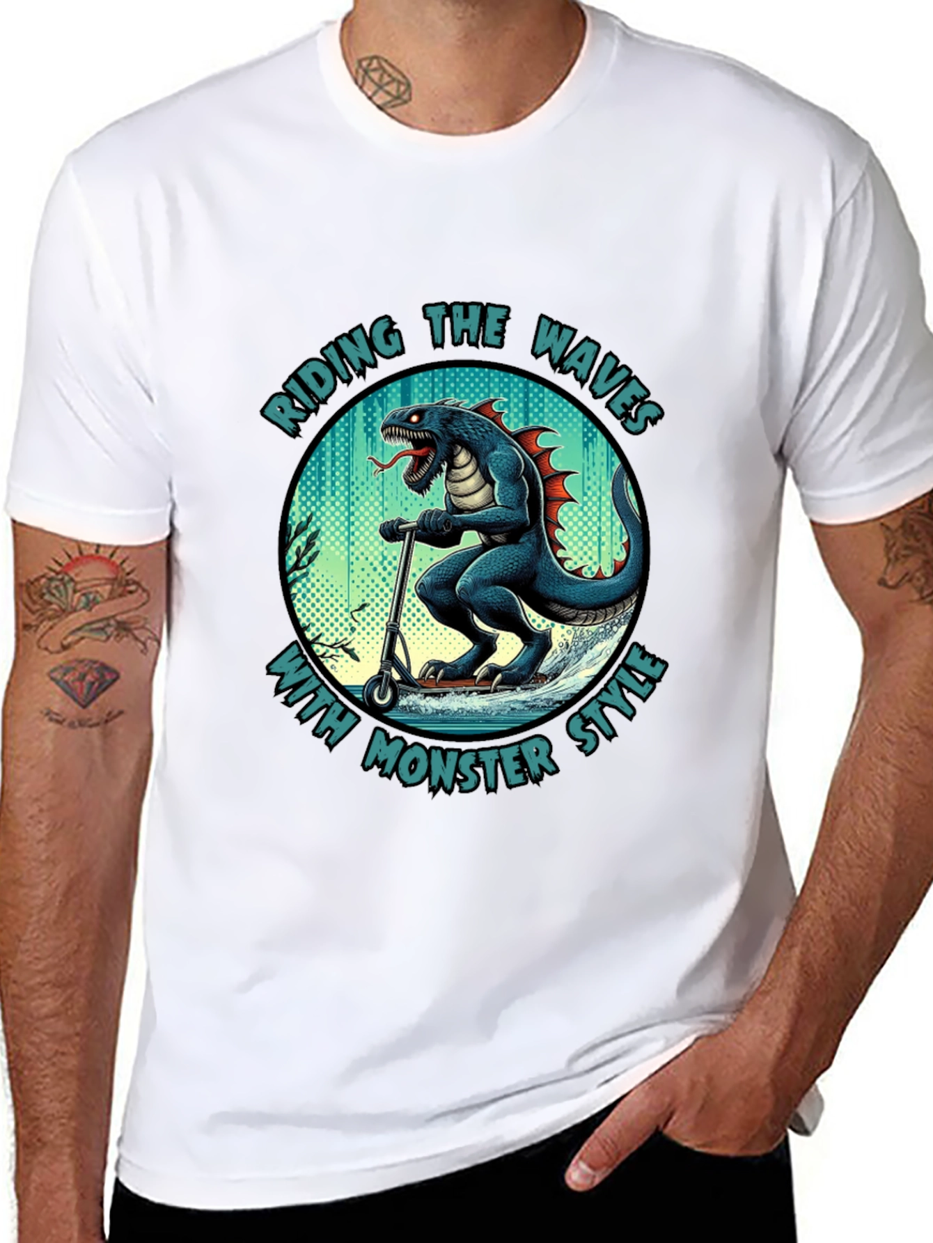 Monster Style Riding Waves T-Shirt
