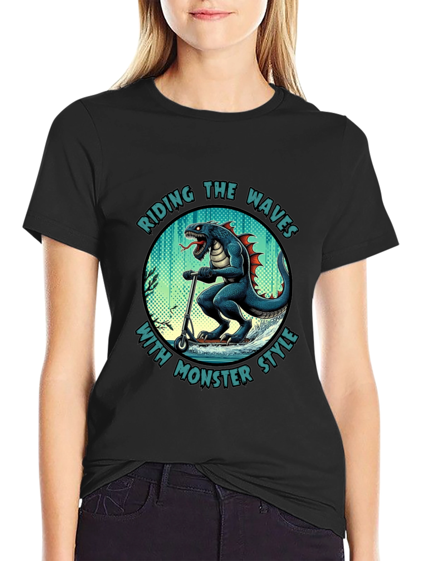 Monster Style Riding Waves T-Shirt