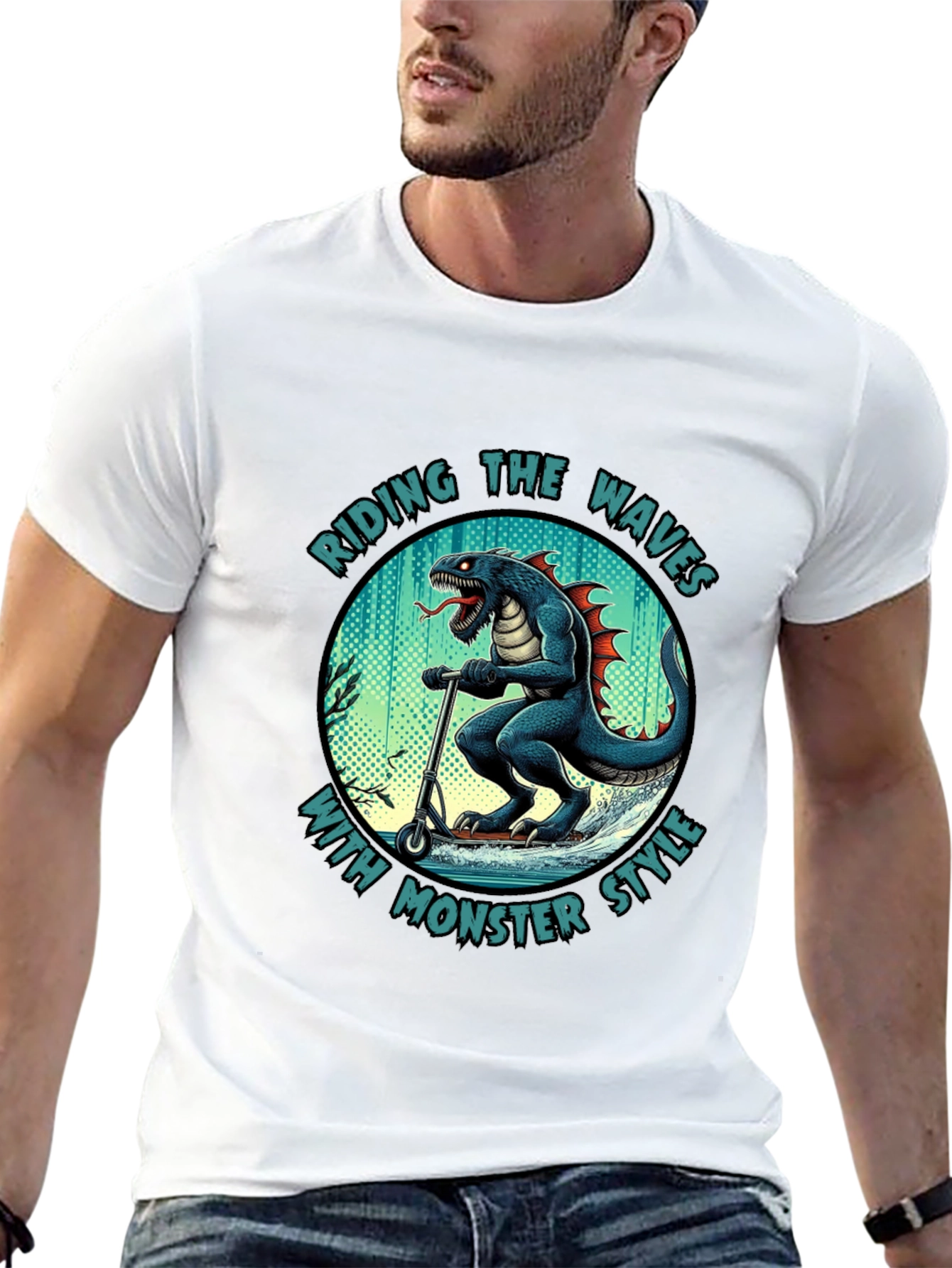 Monster Style Riding Waves T-Shirt