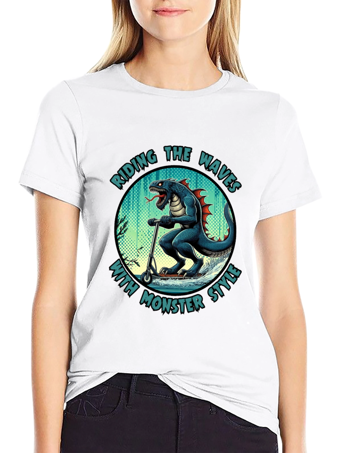 Monster Style Riding Waves T-Shirt