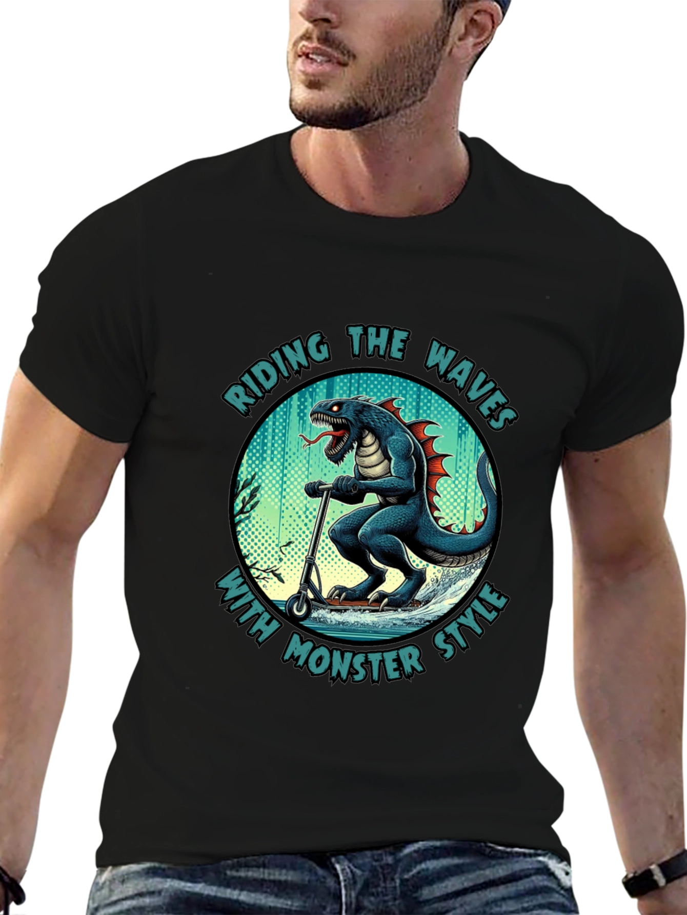 Monster Style Riding Waves T-Shirt