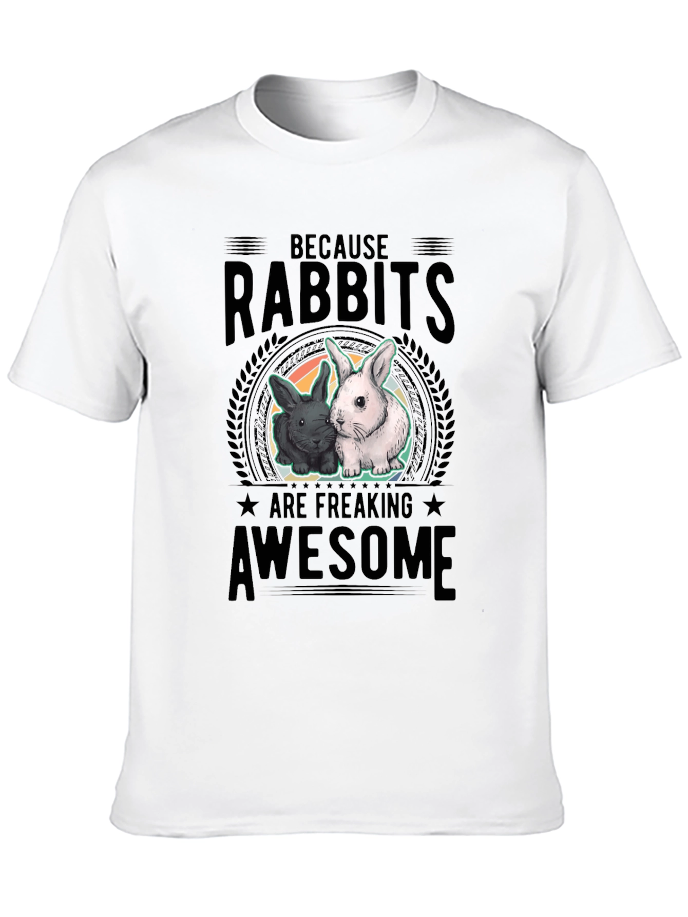 Rabbits Are Awesome Black T-Shirt