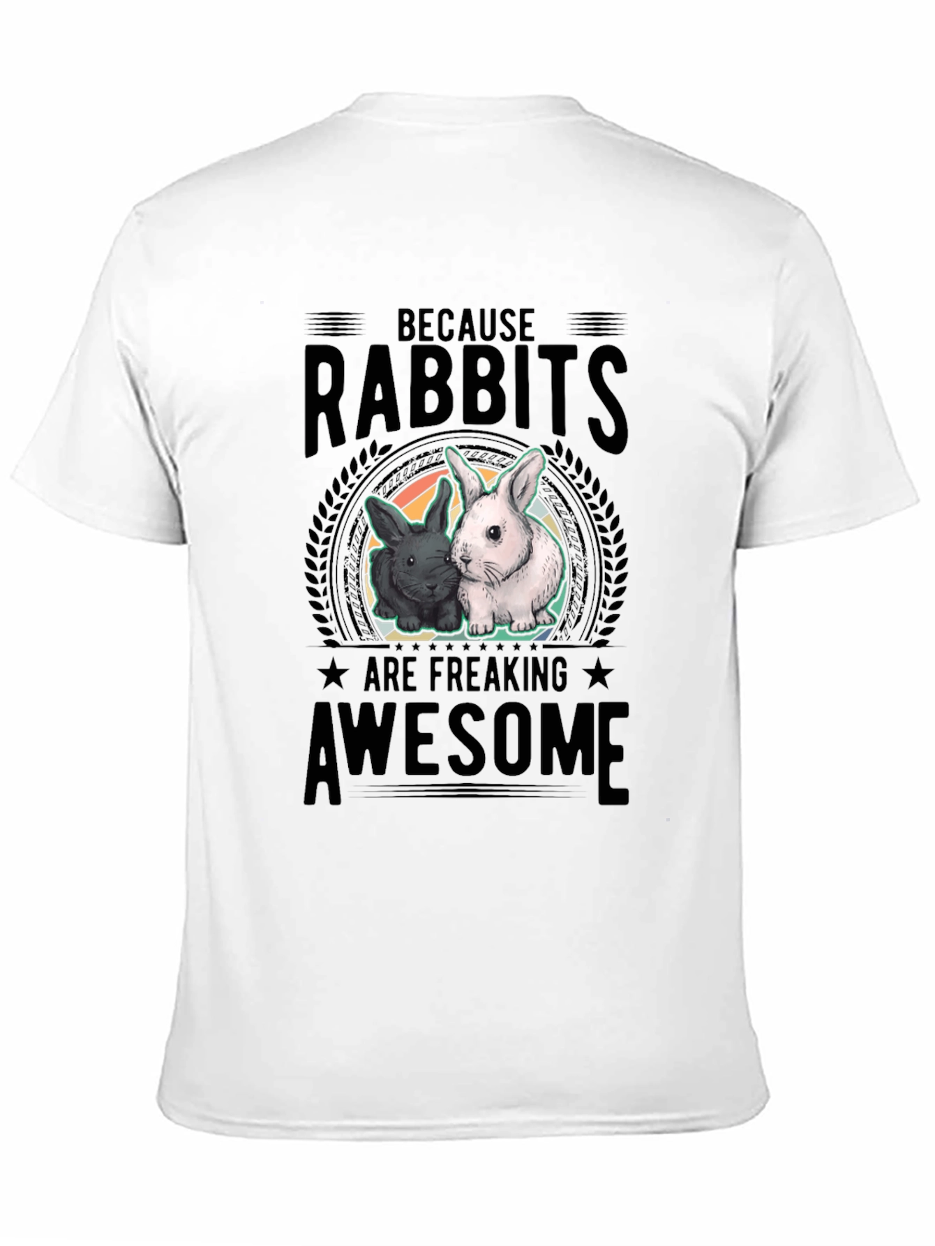 Rabbits Are Awesome Black T-Shirt