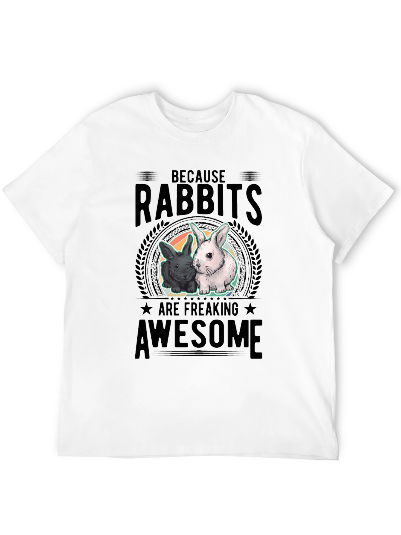 Rabbits Are Awesome Black T-Shirt