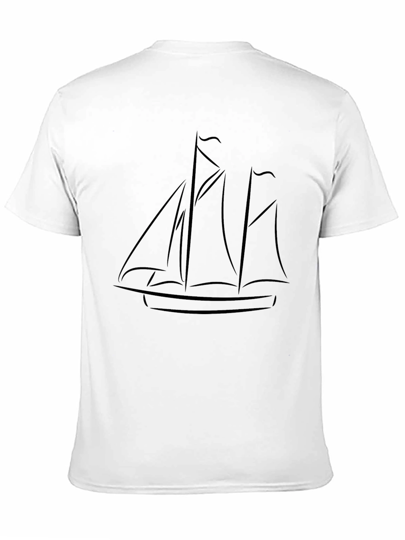 Minimalist Sailboat Graphic T-Shirt