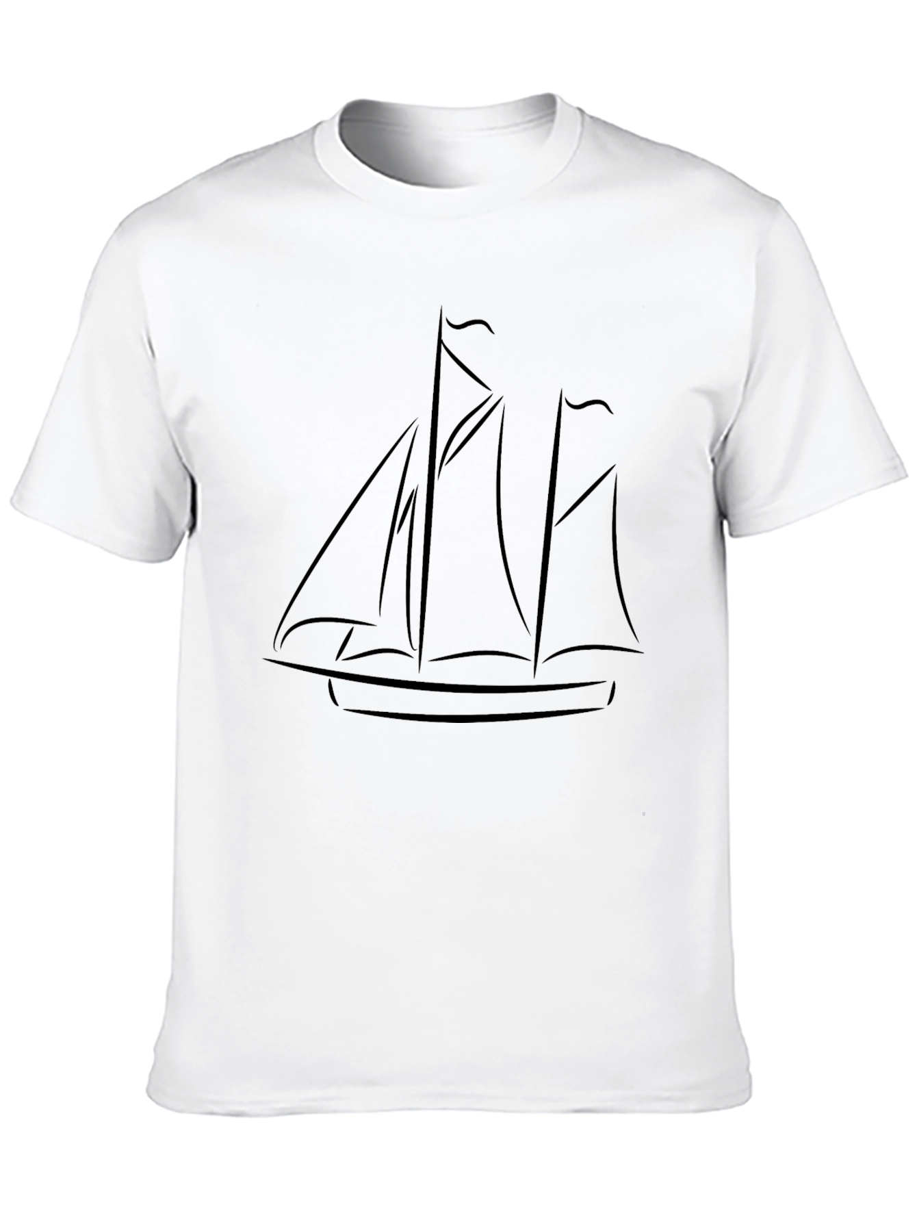 Minimalist Sailboat Graphic T-Shirt