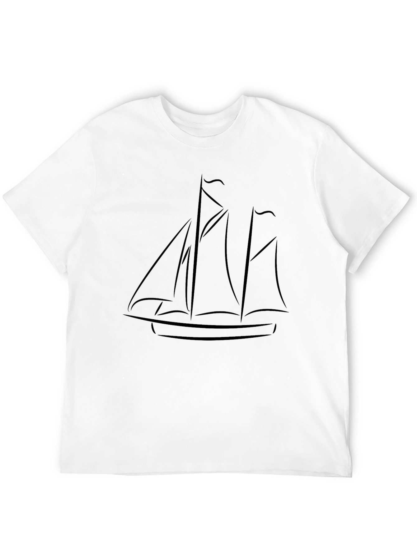 Minimalist Sailboat Graphic T-Shirt