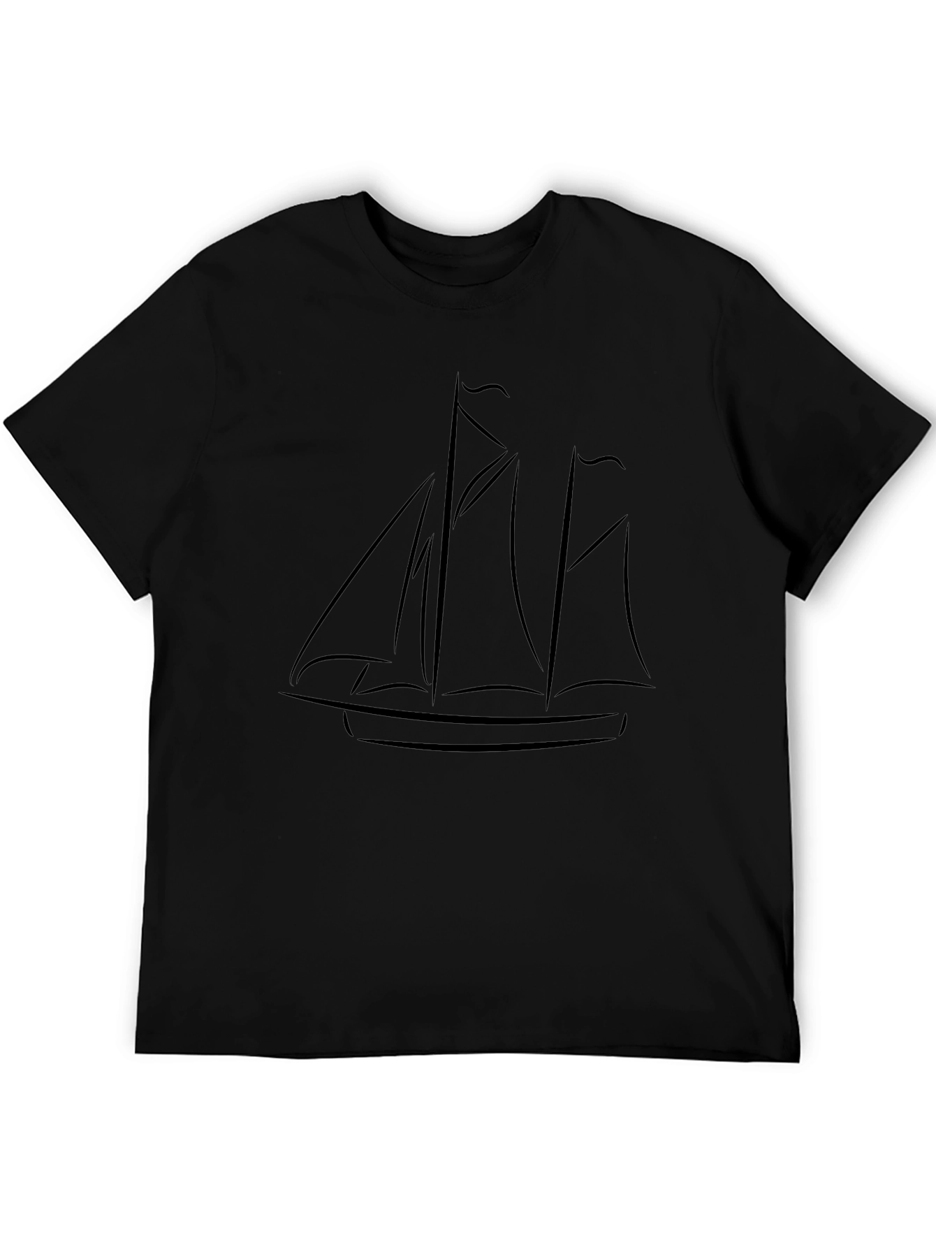 Minimalist Sailboat Graphic T-Shirt