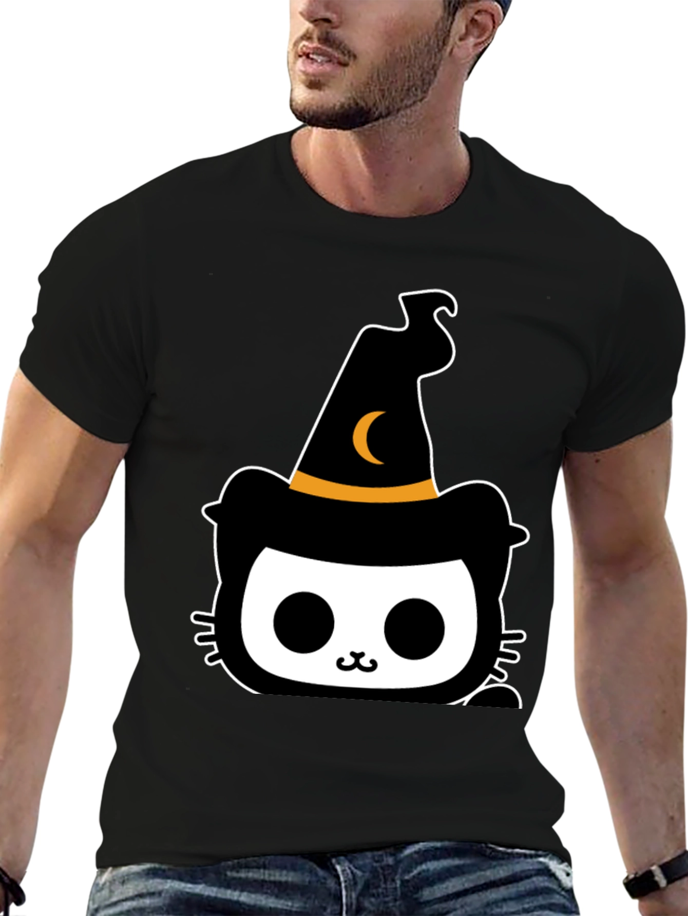 Halloween Cat Witch T-Shirt - Spooky Cute Tee