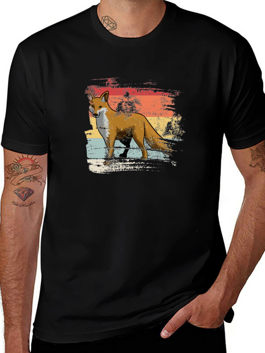 Vintage Fox Graphic Black T-Shirt