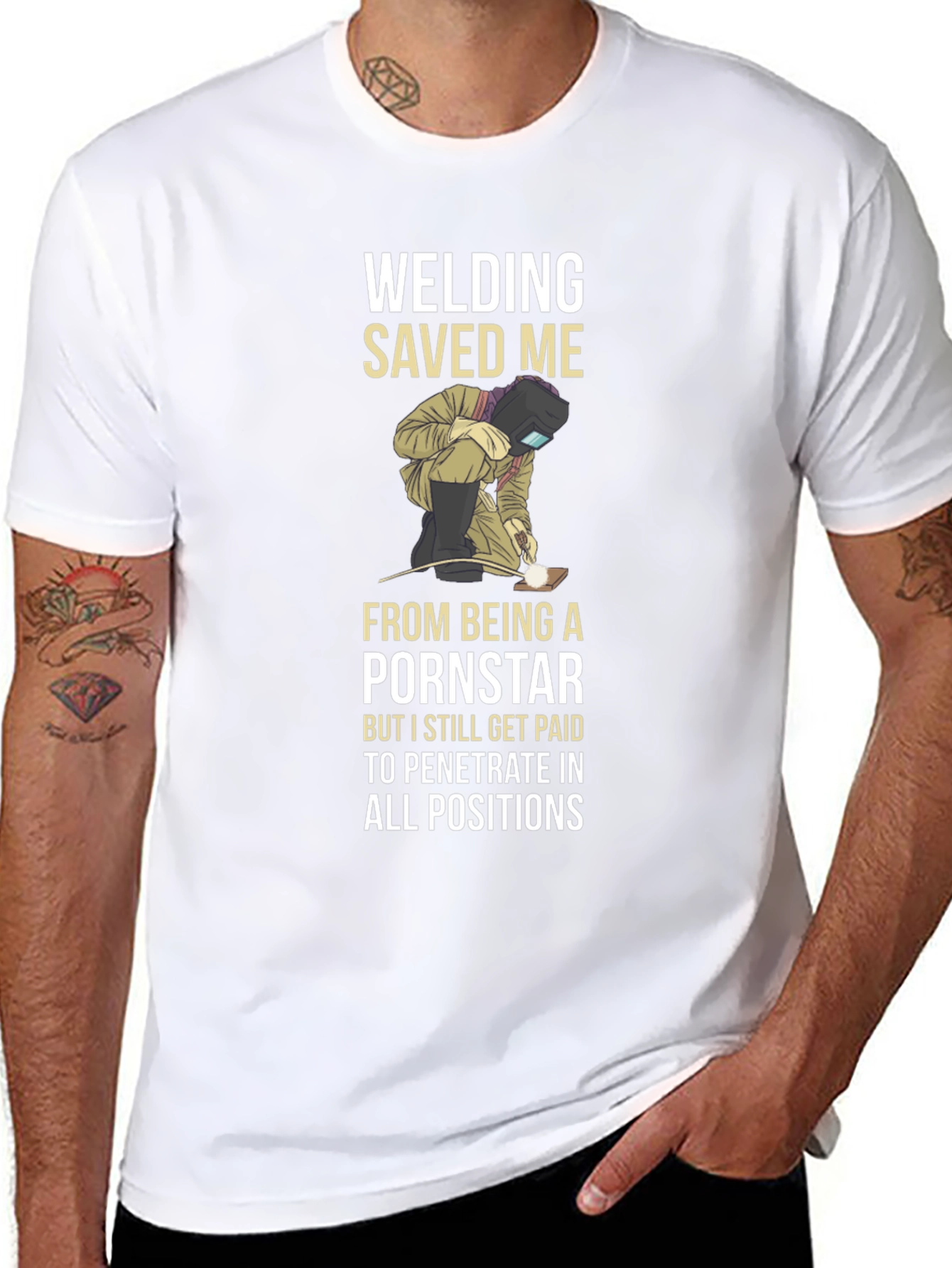 Welding Saved Me T-Shirt Funny Welder Tee