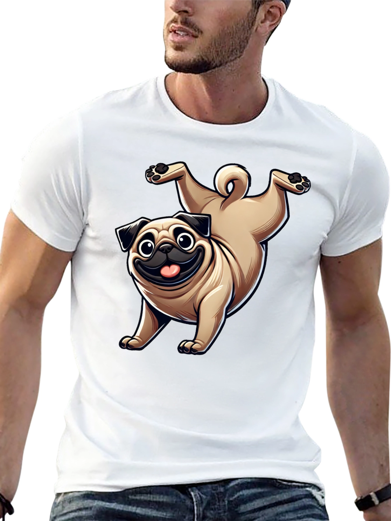 Funny Pug Dog Graphic T-Shirt