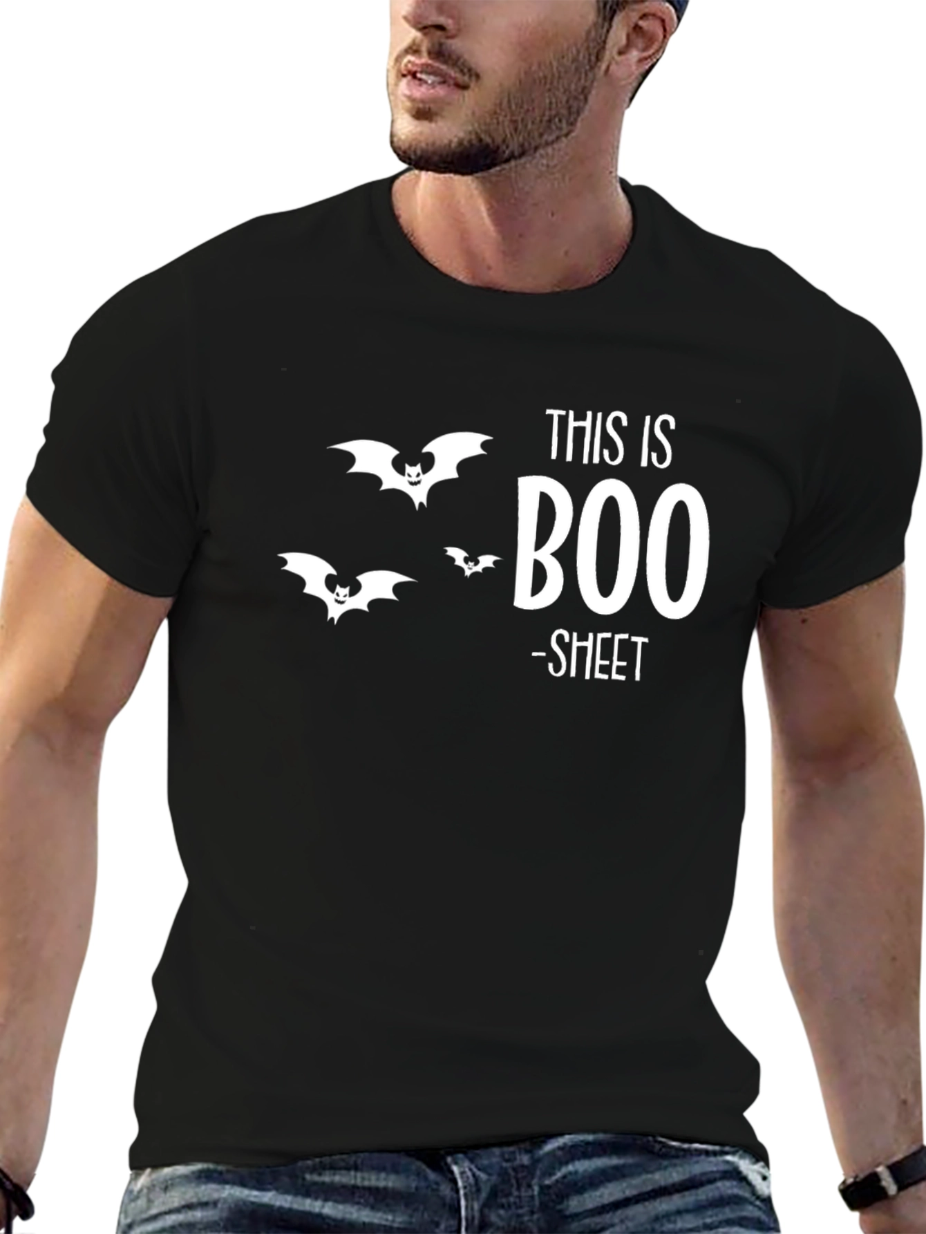 Funny Halloween Graphic T-Shirt - This is Boo-Sheet Tee