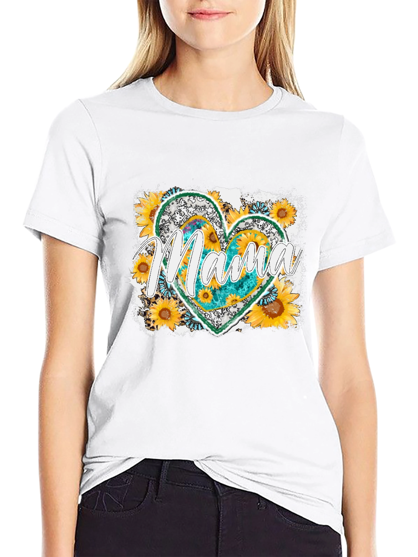 Mama Sunflower Heart T-Shirt