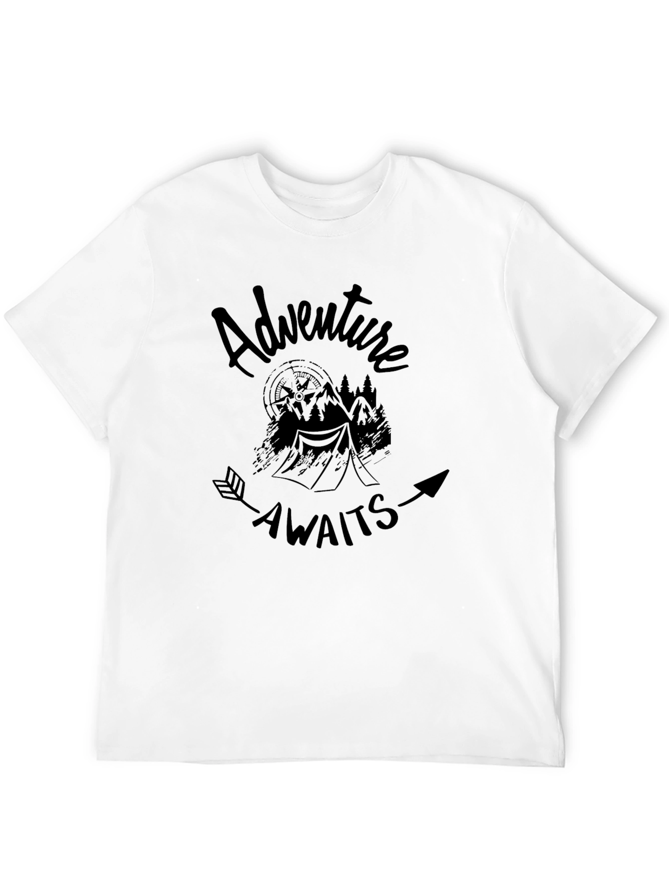 Adventure Awaits Black Graphic Tee