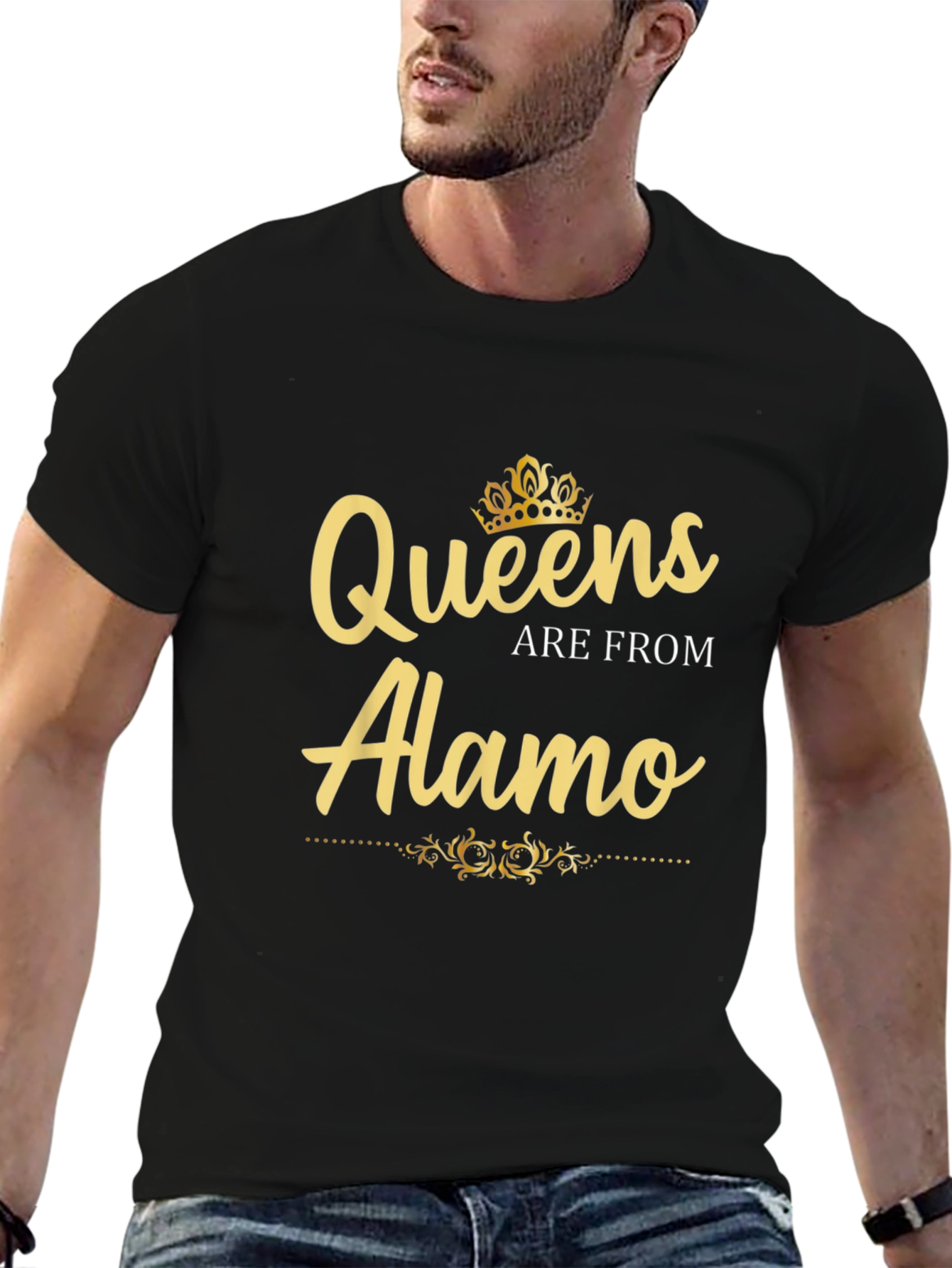 Queens Are From Alamo Graphic Tee - Black