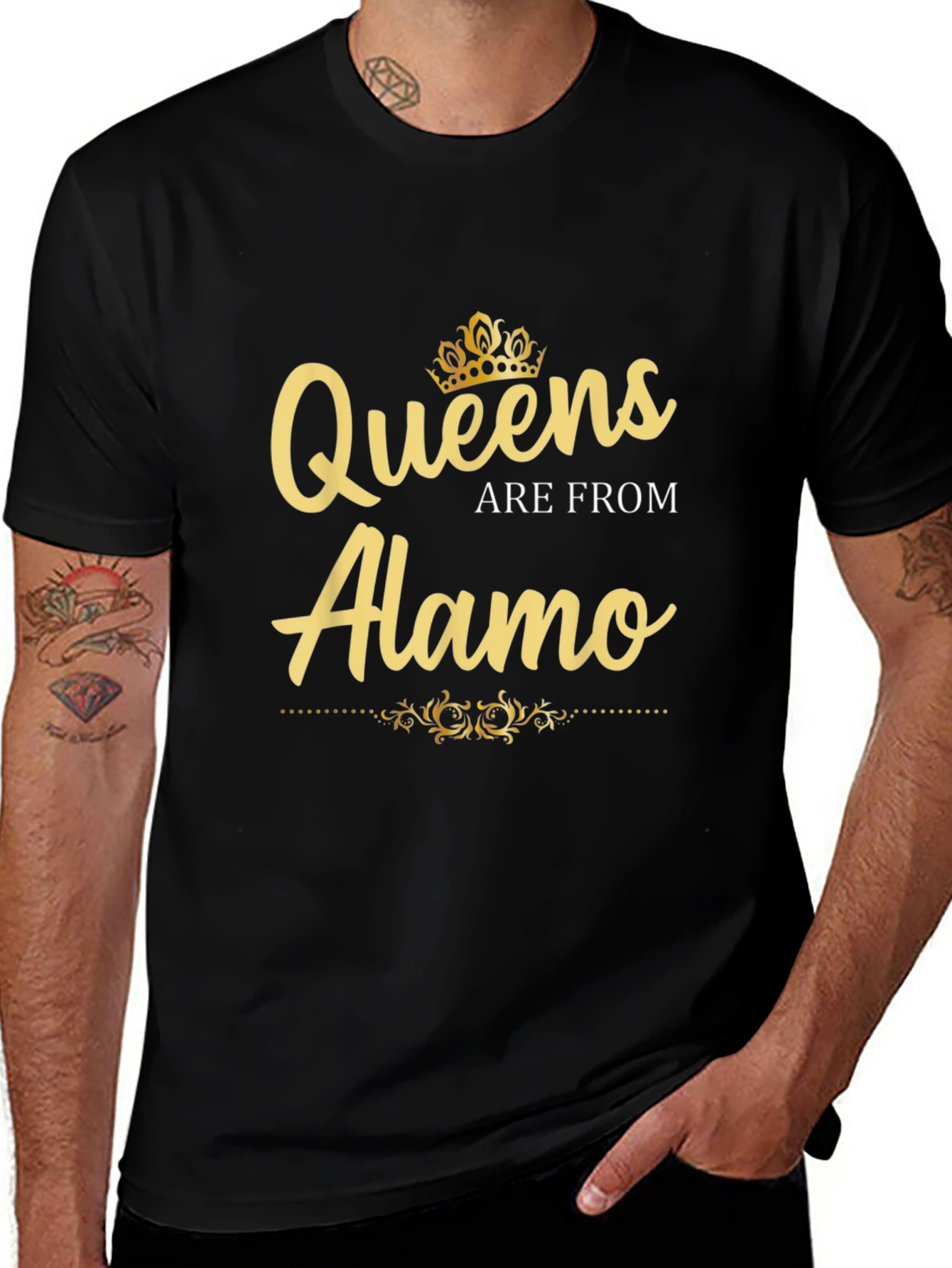 Queens Are From Alamo Graphic Tee - Black