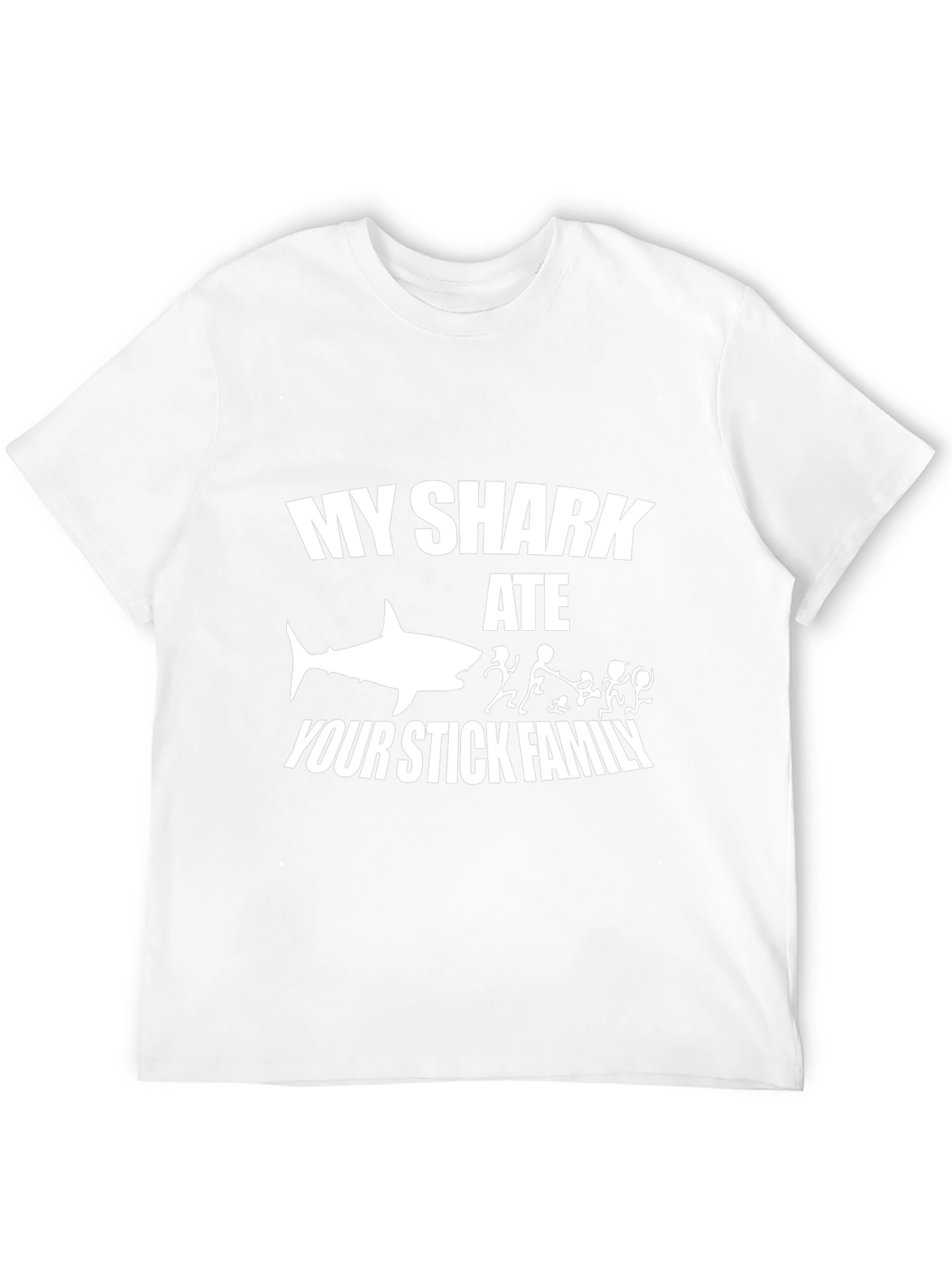 My Shark Ate Your Stick Family Black T-Shirt
