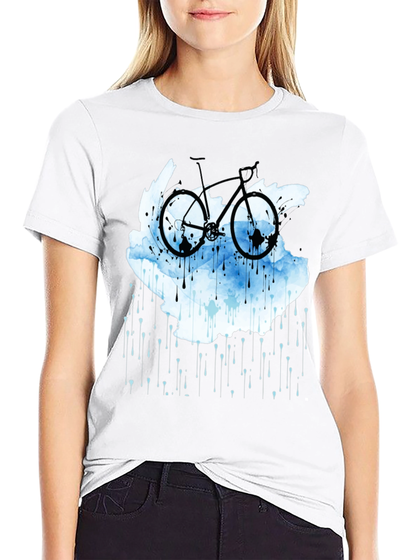 Bike in the Rain Black T-Shirt