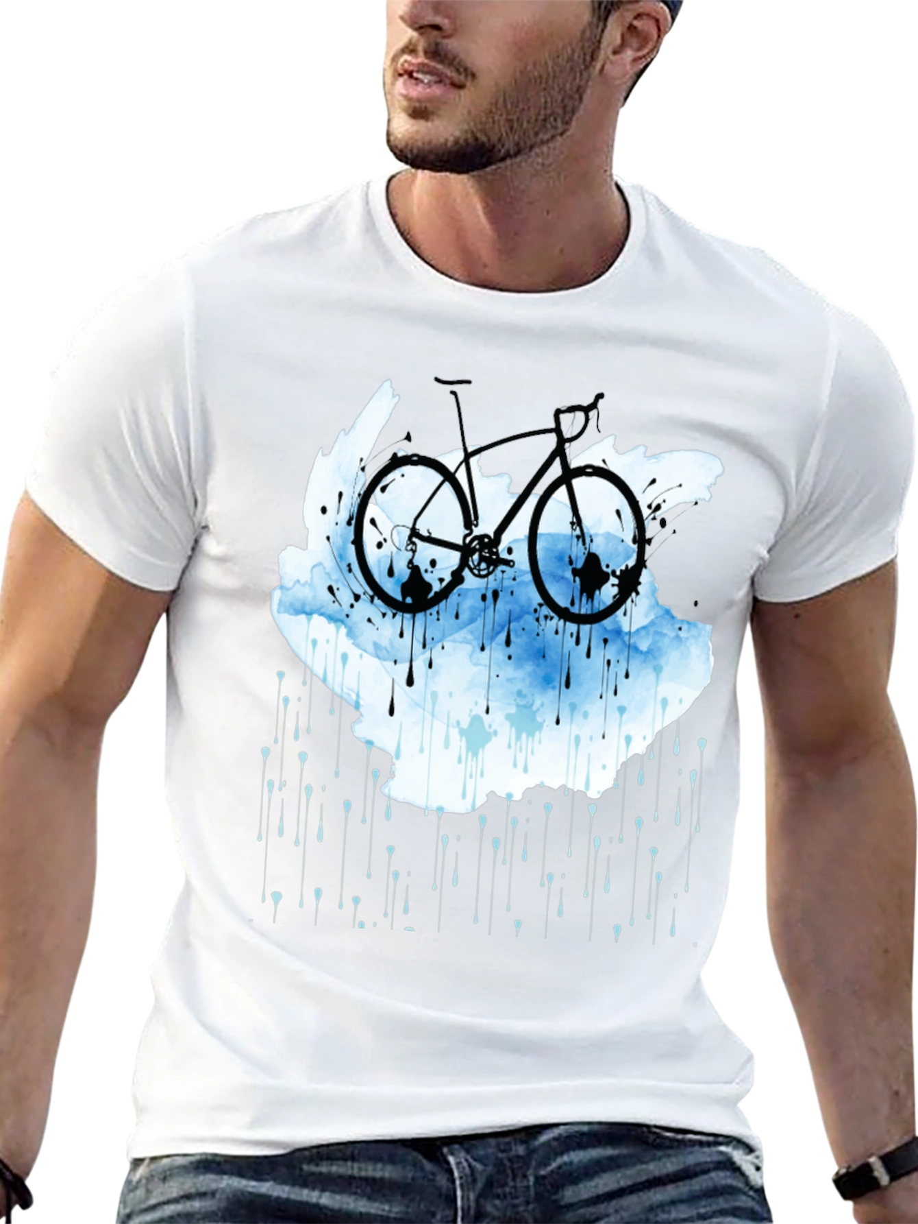 Bike in the Rain Black T-Shirt