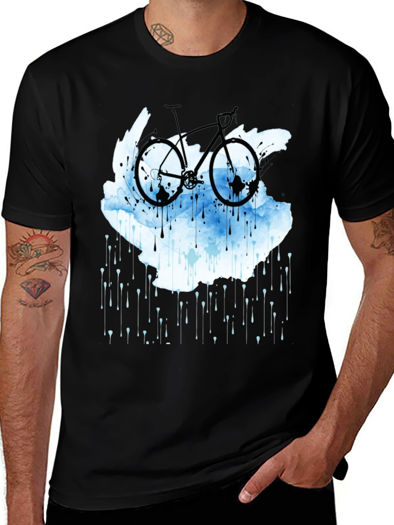 Bike in the Rain Black T-Shirt