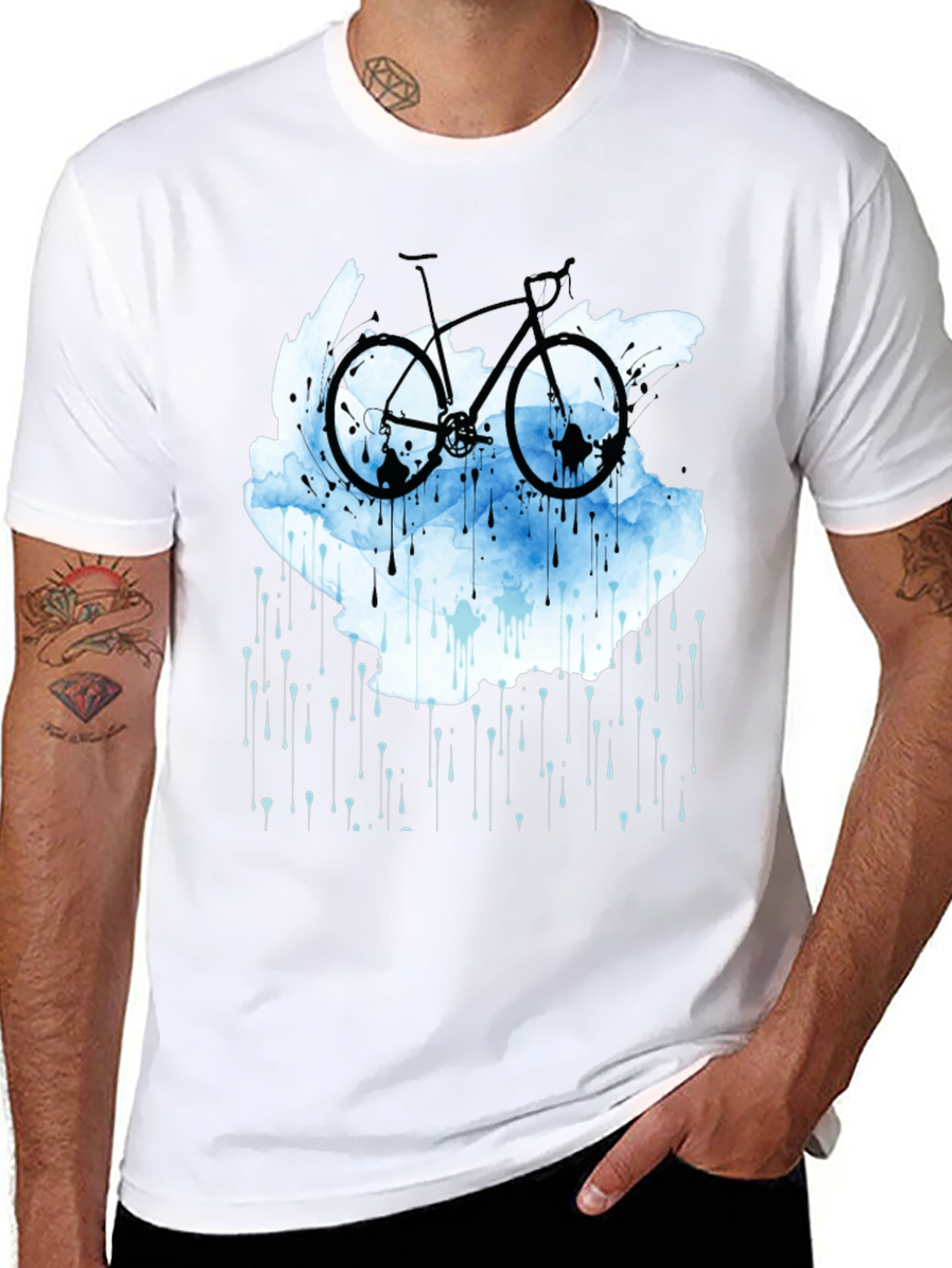 Bike in the Rain Black T-Shirt