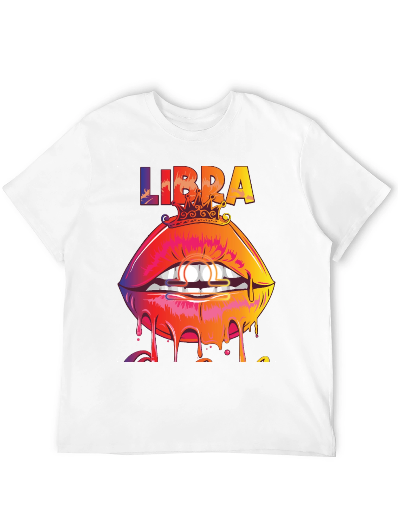 Libra Zodiac Lips Graphic Tee - Black