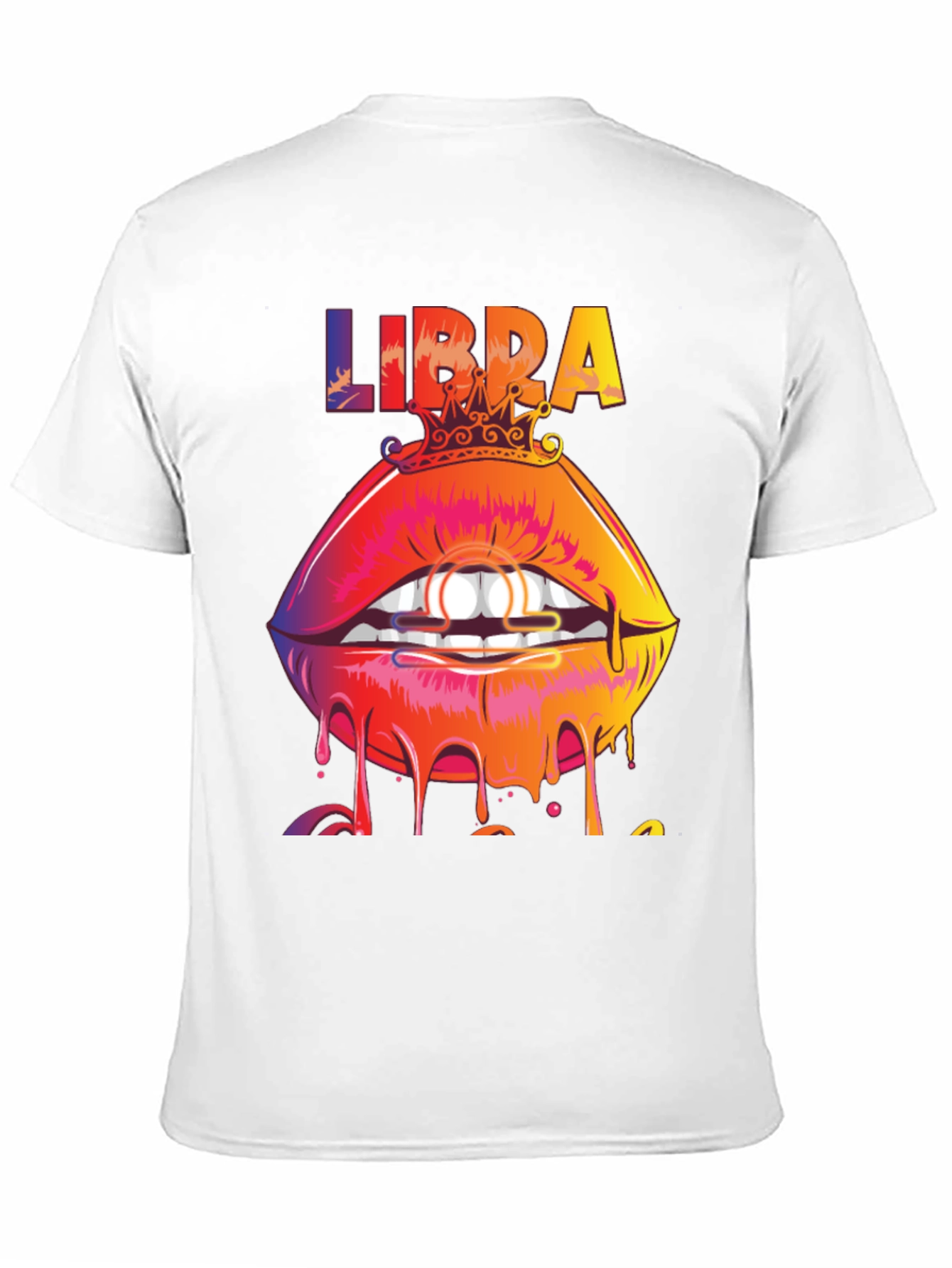 Libra Zodiac Lips Graphic Tee - Black