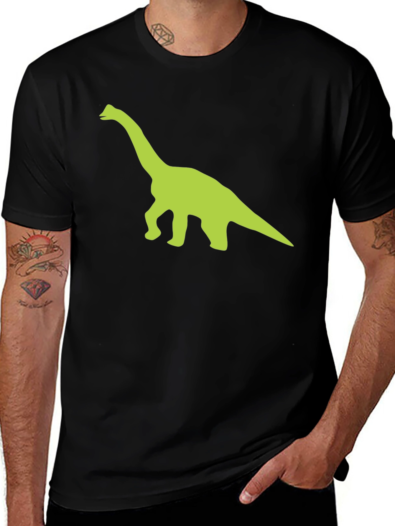 Dino Graphic T-Shirt - Retro Brontosaurus Tee