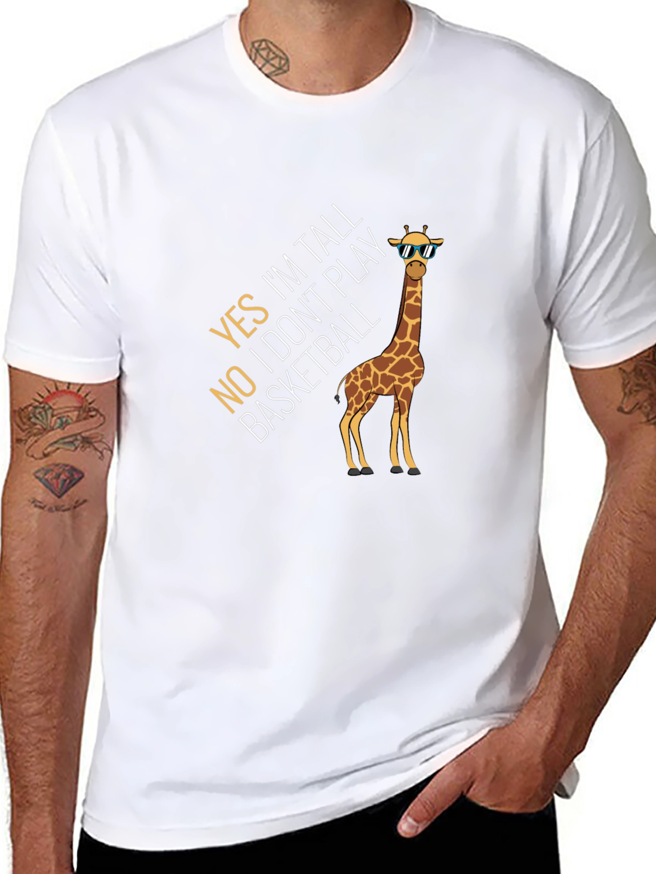 Tall Giraffe Funny Graphic Tee