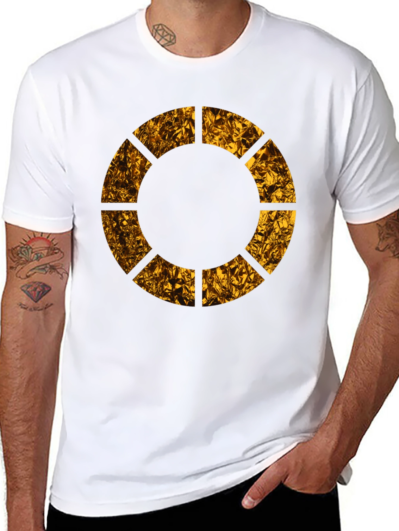 Geometric Circle Graphic Tee - Modern Black T-Shirt