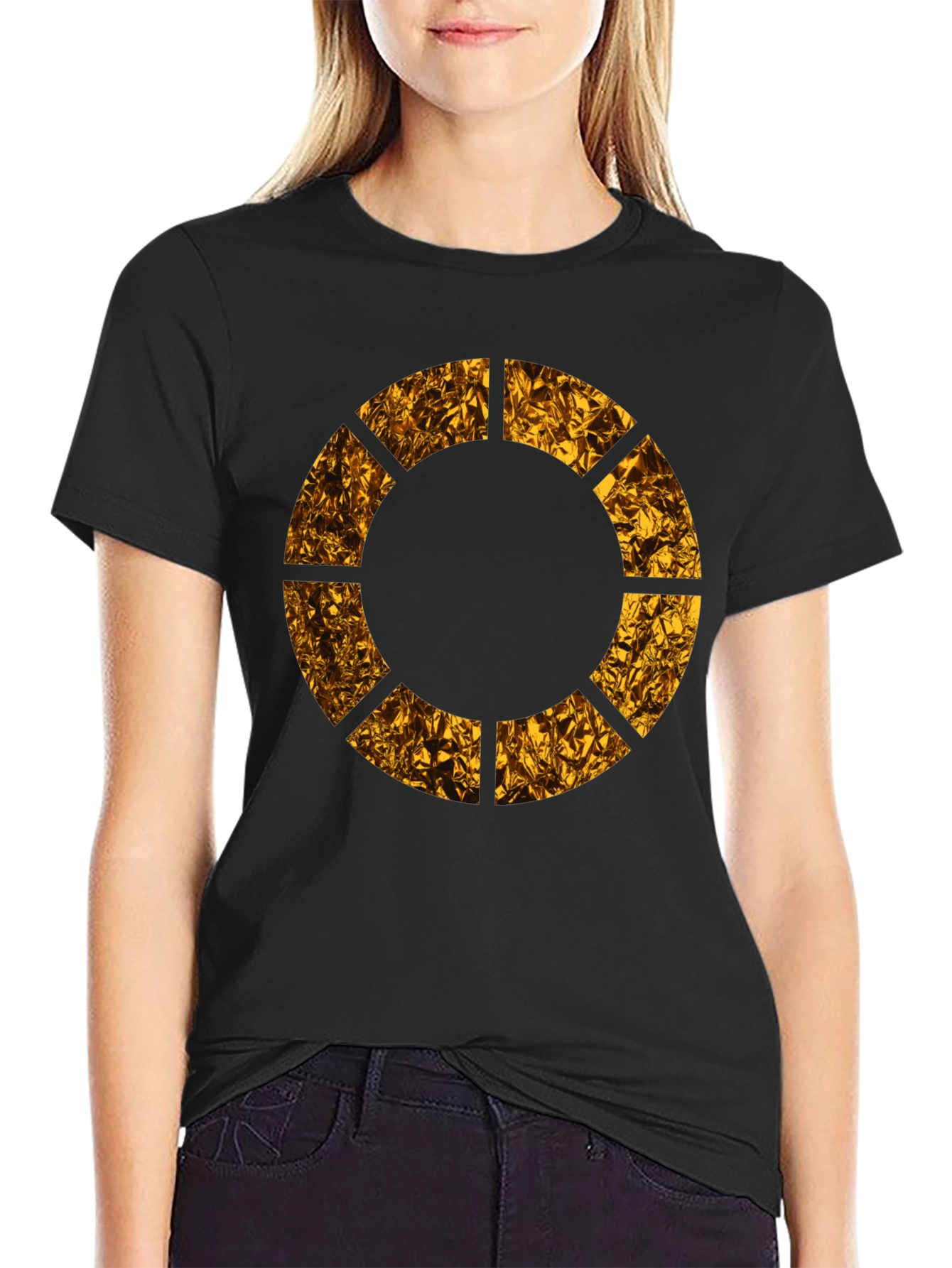 Geometric Circle Graphic Tee - Modern Black T-Shirt