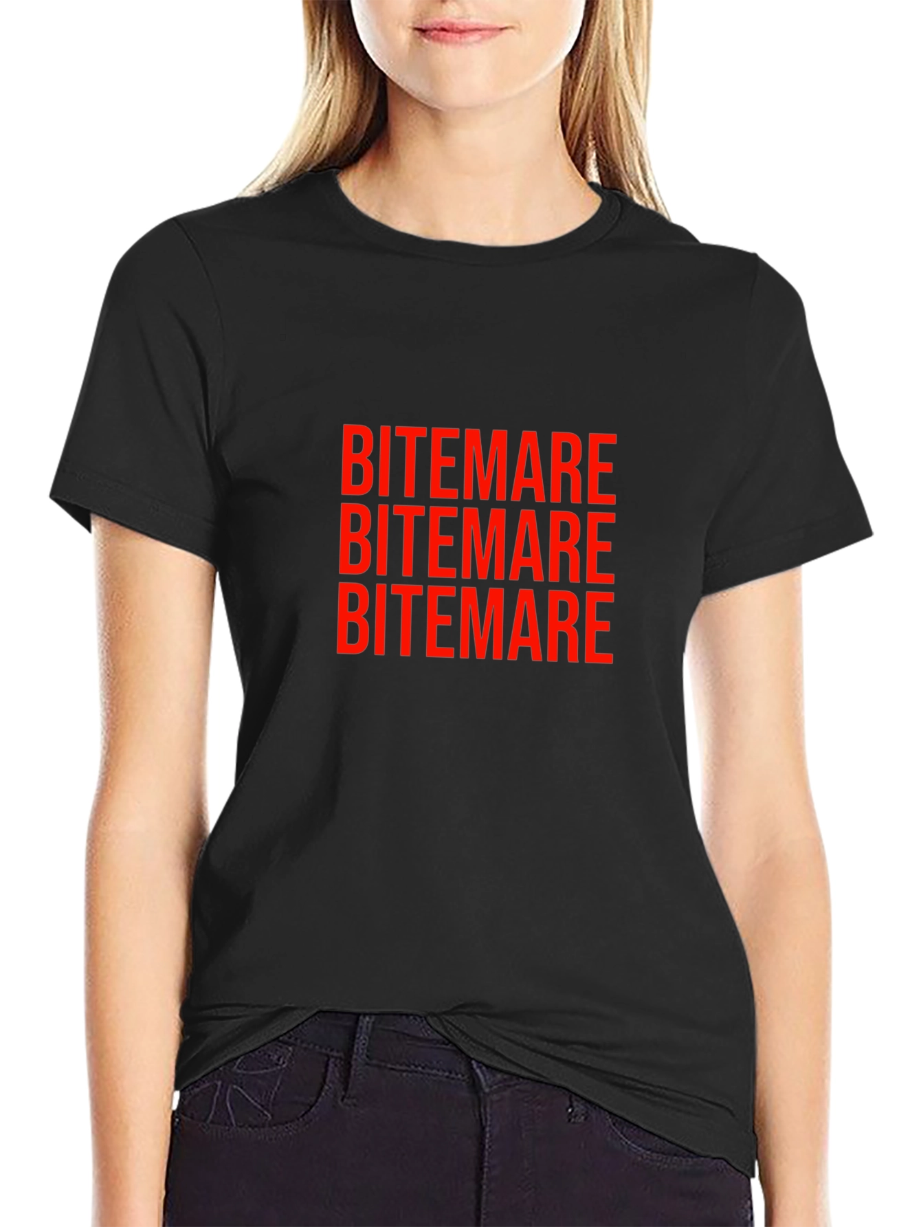 Bitemare Graphic T-Shirt - Black Crew Neck