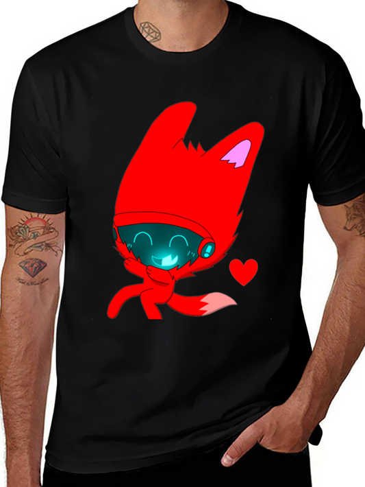 Cute Red Fox Graphic Print Tee