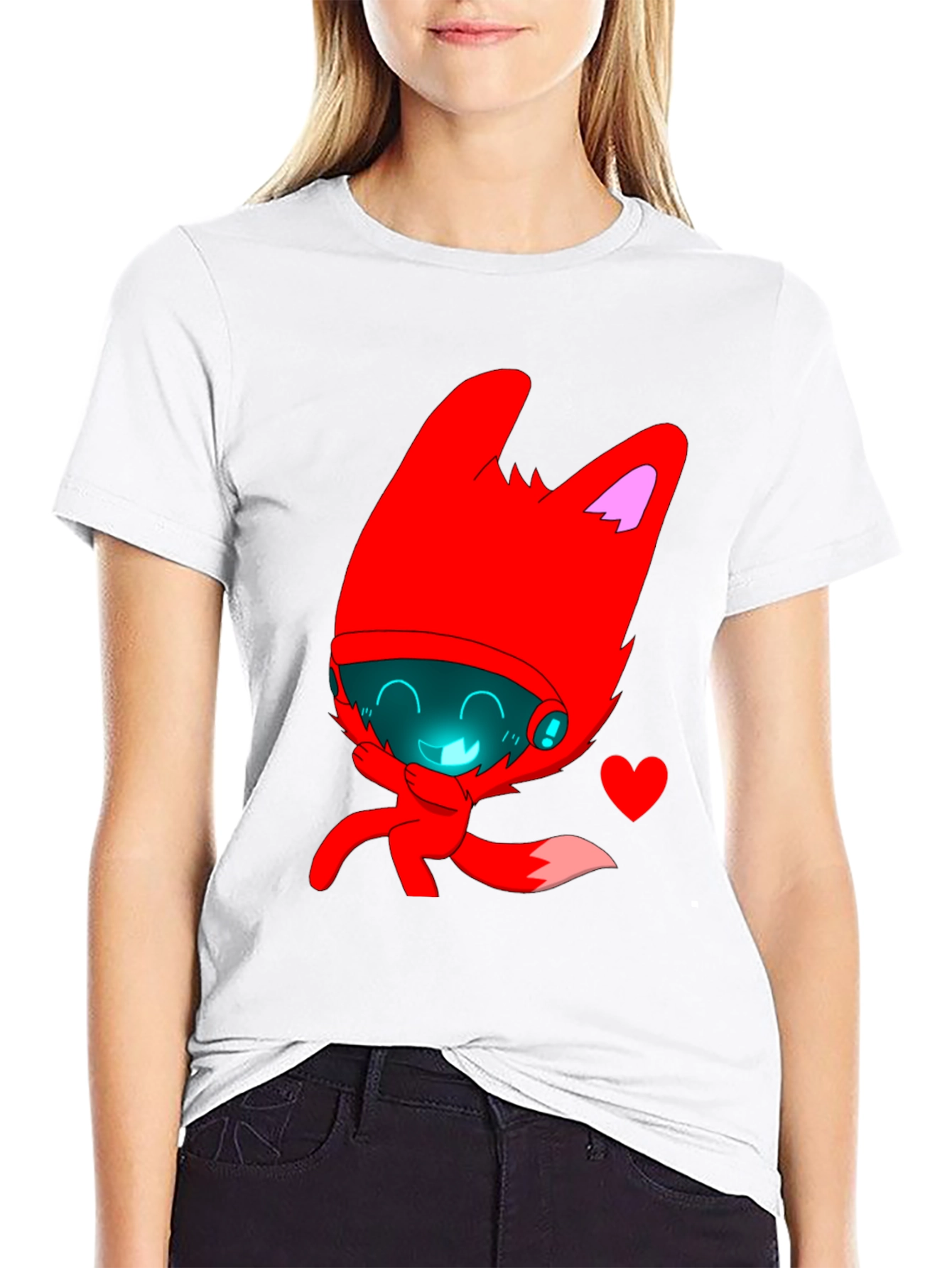 Cute Red Fox Graphic Print Tee