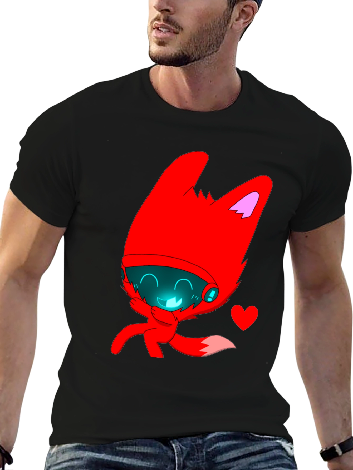 Cute Red Fox Graphic Print Tee