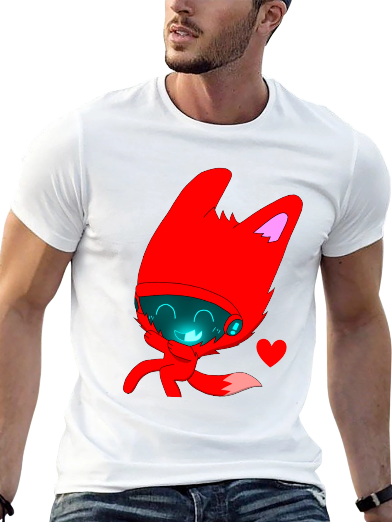 Cute Red Fox Graphic Print Tee
