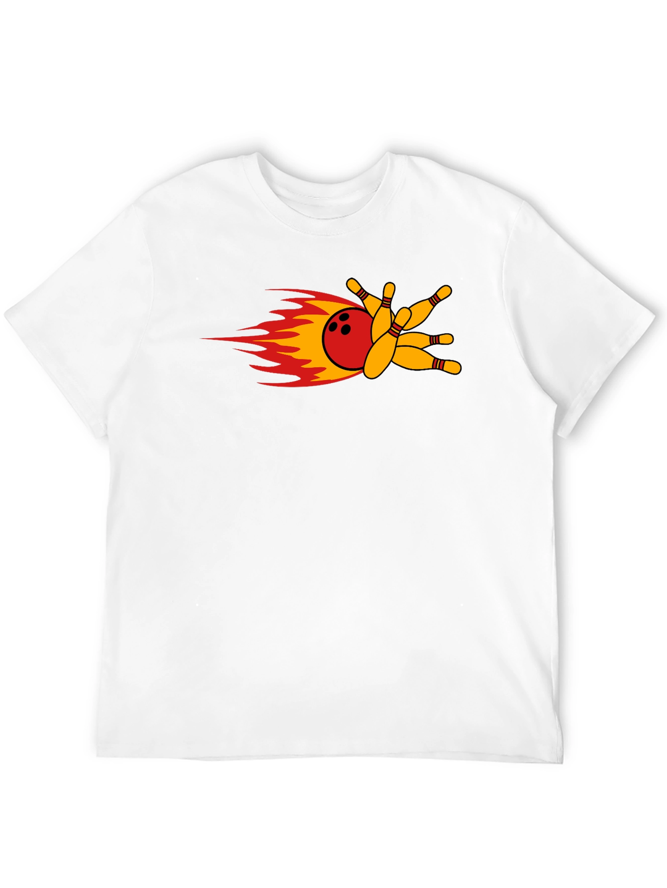 Bowling Strike T-Shirt - Flaming Bowling Ball