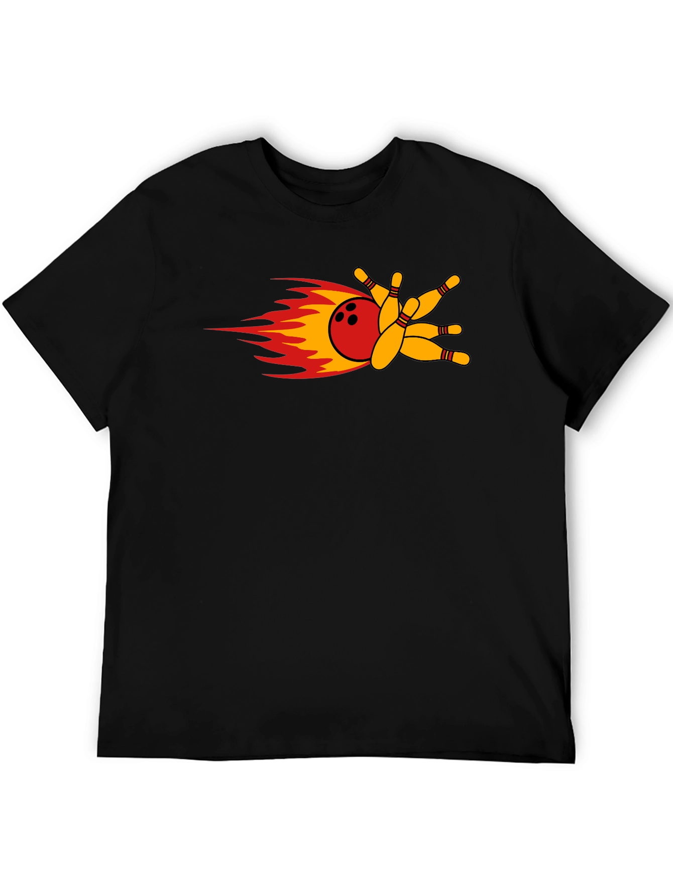 Bowling Strike T-Shirt - Flaming Bowling Ball